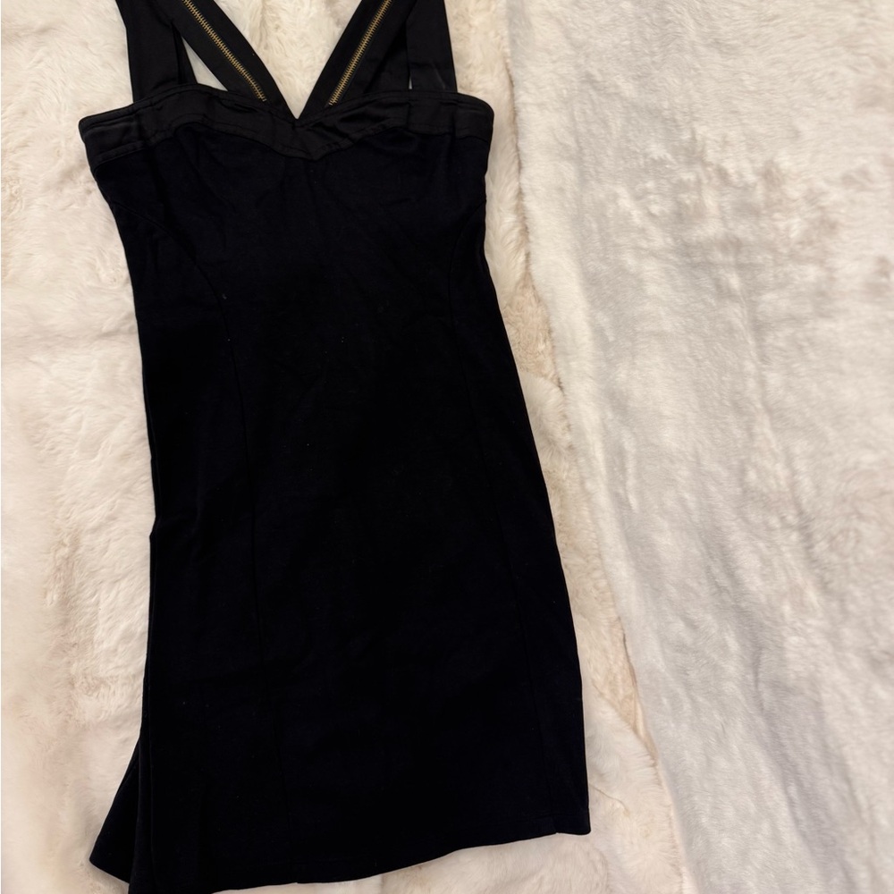 Ted baker Black Dress with gold zipper Details